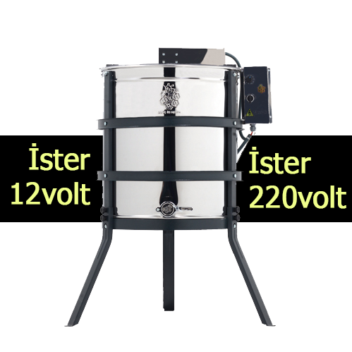 4 Çerçeveli Bal Süzme Makinesi Motorlu 12v-220v (Krom Kaplama Sepet)