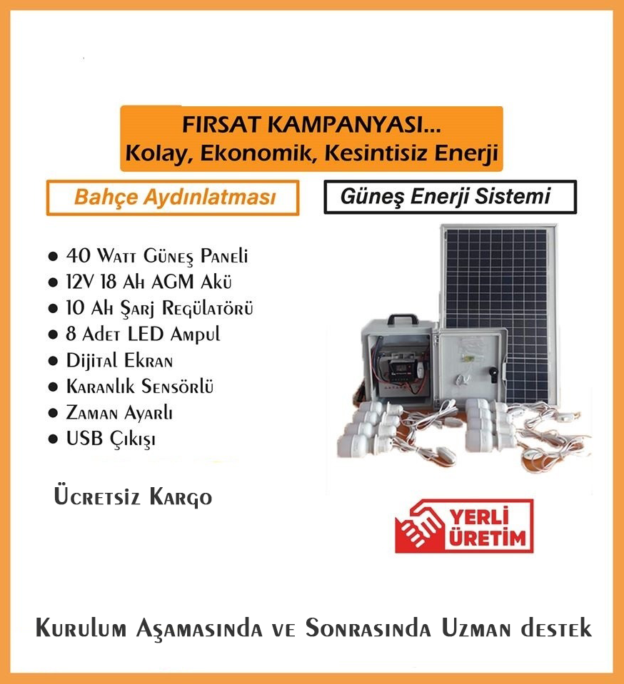 Güneş Enerjili Bahçe Aydınlatması - 2 Yıl Garantili