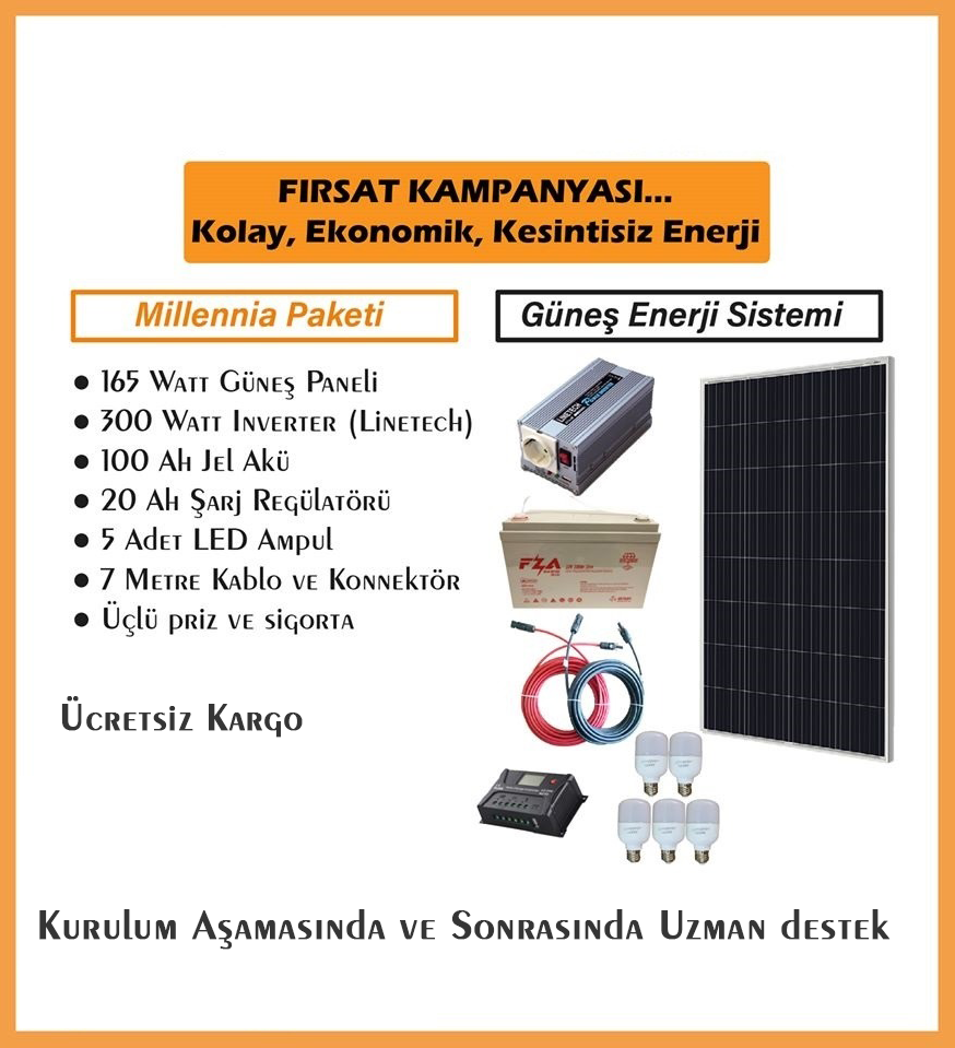 Güneş Enerjili Millennia Paketi - 2 Yıl Garantili