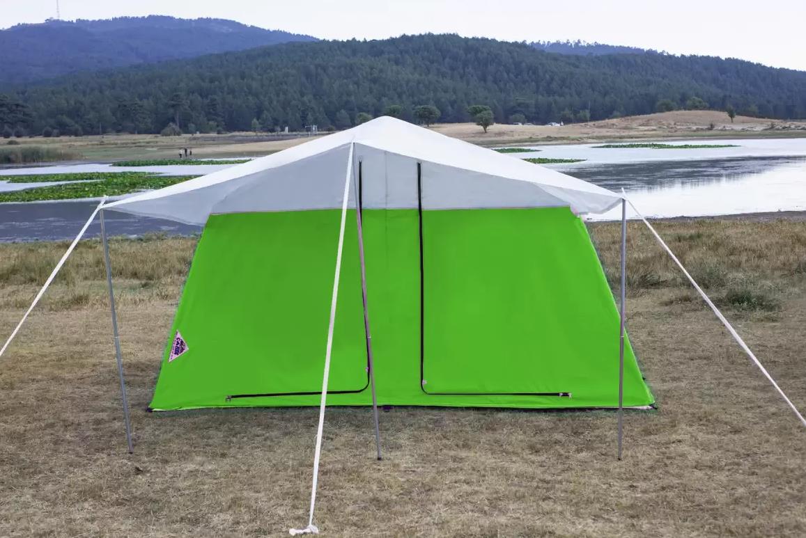 İki Odalı Lüx İmperteks Kamp Çadırı - Fıstık Yeşili
